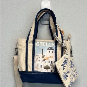 C&C California | “Greece” Canvas Mini Tote w/ Wristlet/Wallet 💙